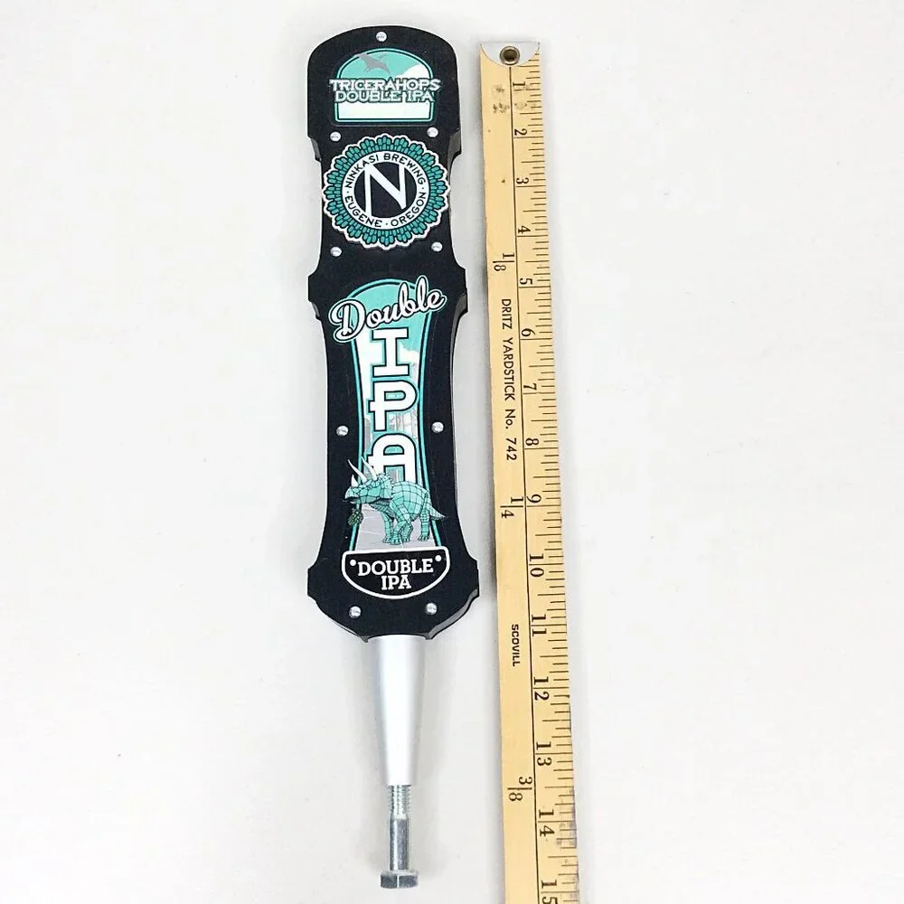 Ninkasi Brewing Triceratops Double IPA Metal Craft Beer Tap Handle Eugene Oregon